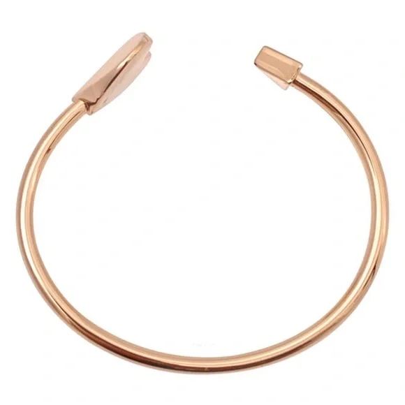 KATE SPADE • Rose Gold Heritage Heart Gold Glitter Cuff Bracelet - Picture 3 of 7